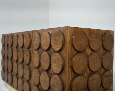 Contemporary Sideboard Wood and Brass Italy