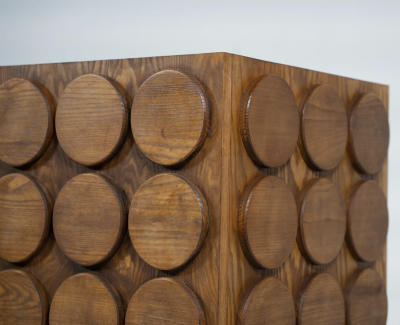 Contemporary Sideboard Wood and Brass Italy