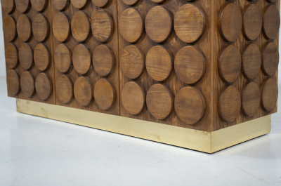 Contemporary Sideboard Wood and Brass Italy