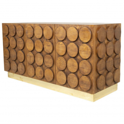 Contemporary Sideboard Wood and Brass Italy