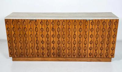 Contemporary Sideboard Wood and Travertine Italy