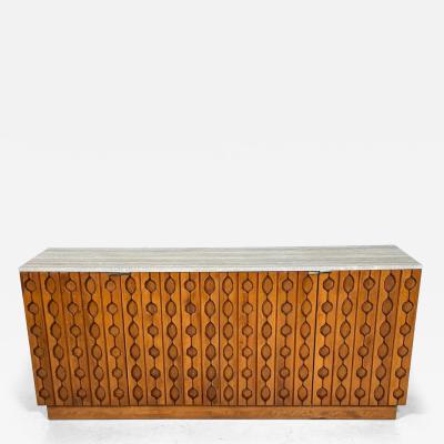 Contemporary Sideboard Wood and Travertine Italy