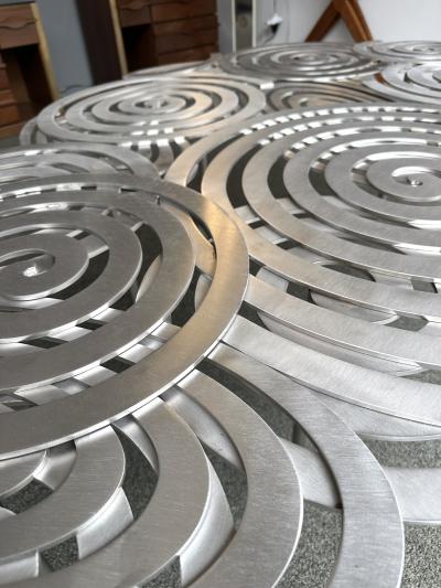 Contemporary Stainless Steel Spiral Coffee Table by Antonio Cagianelli Italy