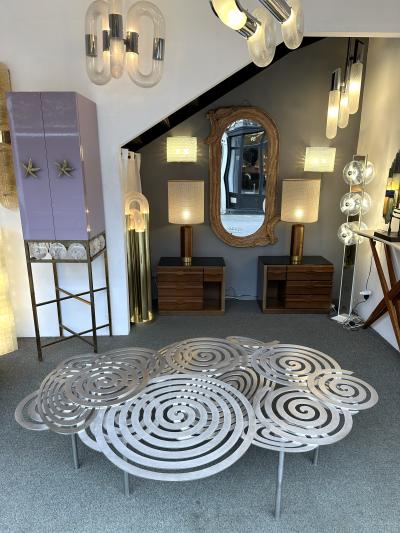 Contemporary Stainless Steel Spiral Coffee Table by Antonio Cagianelli Italy