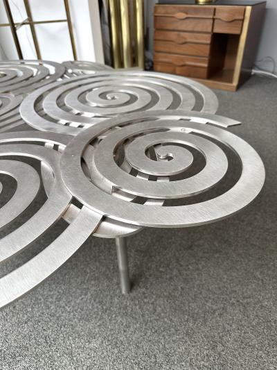 Contemporary Stainless Steel Spiral Coffee Table by Antonio Cagianelli Italy