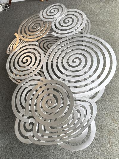Contemporary Stainless Steel Spiral Coffee Table by Antonio Cagianelli Italy