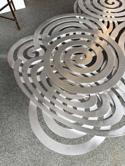 Contemporary Stainless Steel Spiral Coffee Table by Antonio Cagianelli Italy