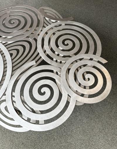 Contemporary Stainless Steel Spiral Coffee Table by Antonio Cagianelli Italy