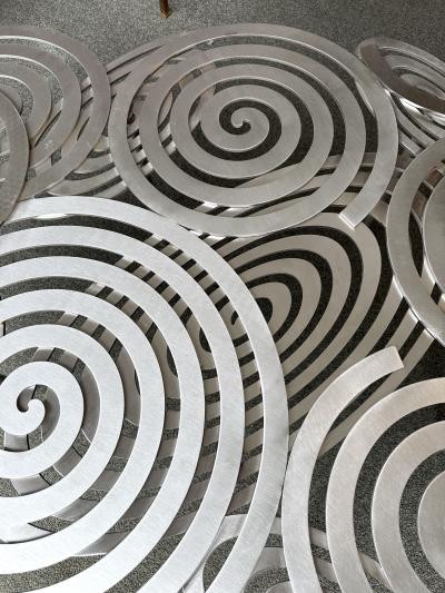 Contemporary Stainless Steel Spiral Coffee Table by Antonio Cagianelli Italy