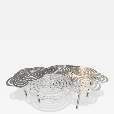 Contemporary Stainless Steel Spiral Coffee Table by Antonio Cagianelli Italy