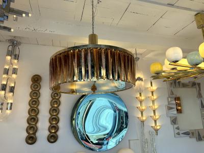 Contemporary Stalactite Chandelier Brass and Murano Glass Italy