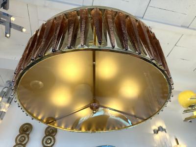 Contemporary Stalactite Chandelier Brass and Murano Glass Italy