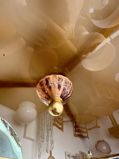 Contemporary Stalactite Chandelier Brass and Murano Glass Italy