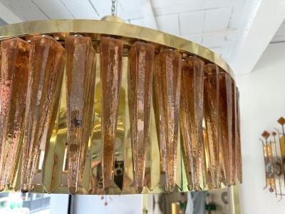 Contemporary Stalactite Chandelier Brass and Murano Glass Italy