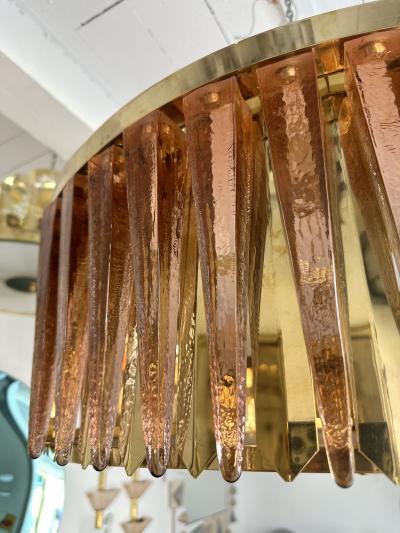 Contemporary Stalactite Chandelier Brass and Murano Glass Italy