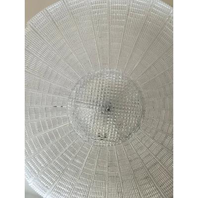 Contemporary Striped Transparent Murano Glass Flush Mount in Venini Style