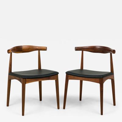 Contemporary Style Silva Walnut and Dark Brown Leather Dining Side Chairs