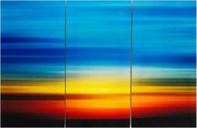 Contemporary Sunset Photographic Triptych Set of 3