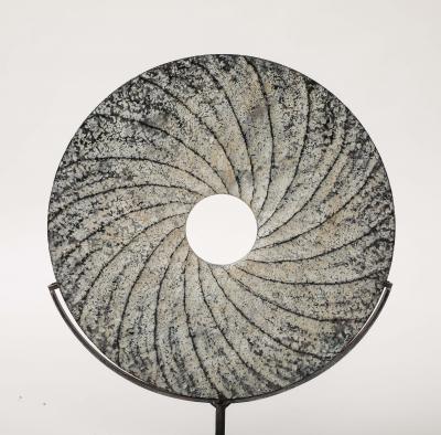 Contemporary Textured Swirl Stone Disc Sculpture China
