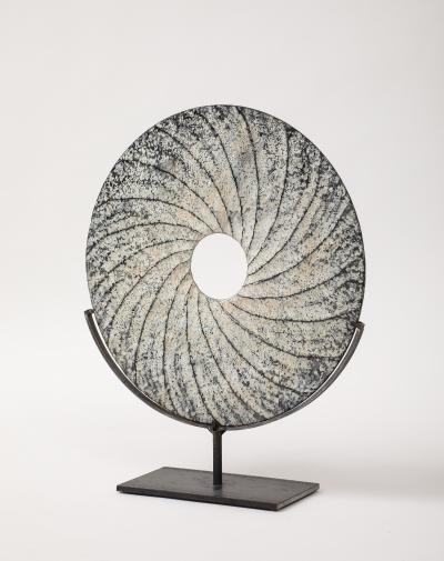 Contemporary Textured Swirl Stone Disc Sculpture China