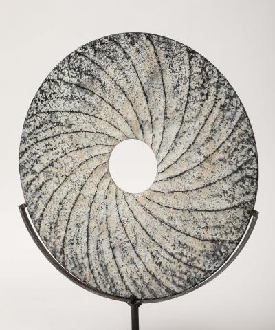 Contemporary Textured Swirl Stone Disc Sculpture China