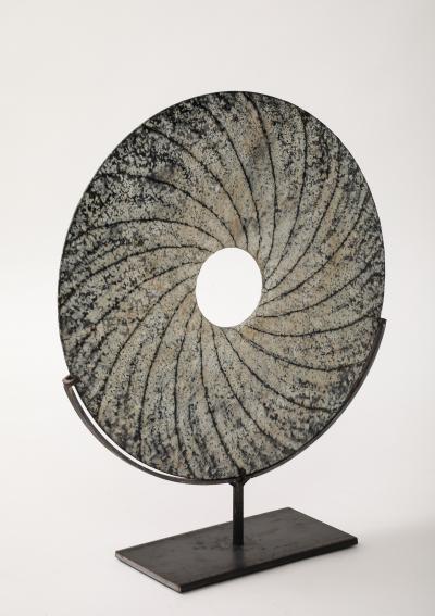 Contemporary Textured Swirl Stone Disc Sculpture China