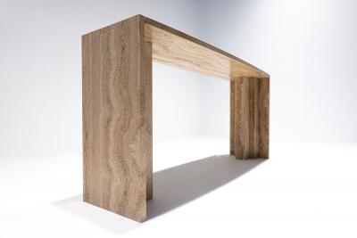 Contemporary Travertine Console Table