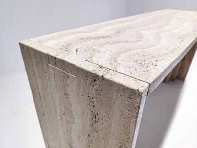 Contemporary Travertine Console Table