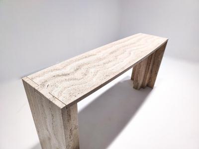 Contemporary Travertine Console Table