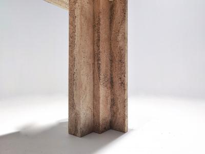 Contemporary Travertine Console Table