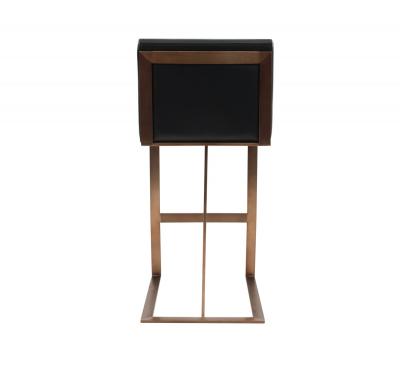 Contemporary Upholstered Black Leather Barstools
