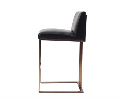 Contemporary Upholstered Black Leather Barstools