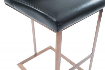 Contemporary Upholstered Black Leather Barstools