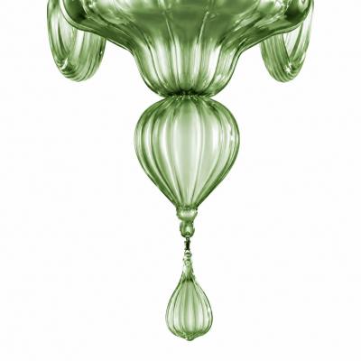 Contemporary Venetian Green Murano Glass Chandelier 8 Arms