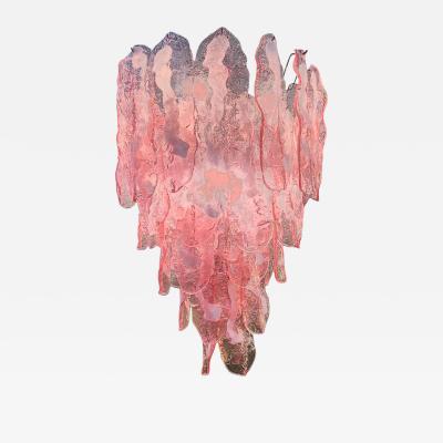 Contemporary Venetian Pink FIAMME Flames Murano Glass Chandelier