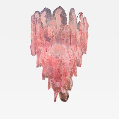 Contemporary Venetian Pink FIAMME Flames Murano Glass Chandelier