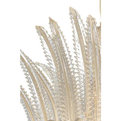 Contemporary Venetian White and Gold Leaves Murano Style