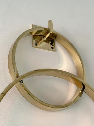 Contemporary Wall Mirror with Brass Circles Italian Craftsmanship