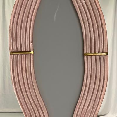 Contemporary Wavy Wall Mirrors Pink Murano Glass Brass Italy 2023