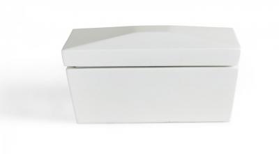 Contemporary White Lacquered Rectangular Wooden Decorative Box