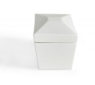 Contemporary White Lacquered Rectangular Wooden Decorative Box