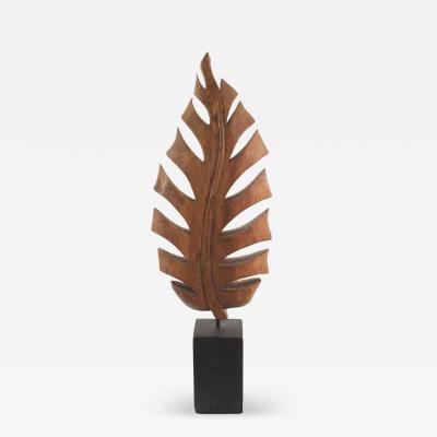 Contemporary Wooden Leaf Sculpture