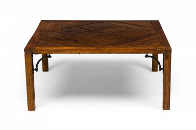Contemporary Wooden Parquetry Floor Tile Coffee Table