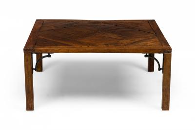 Contemporary Wooden Parquetry Floor Tile Coffee Table