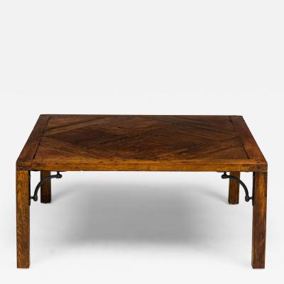 Contemporary Wooden Parquetry Floor Tile Coffee Table