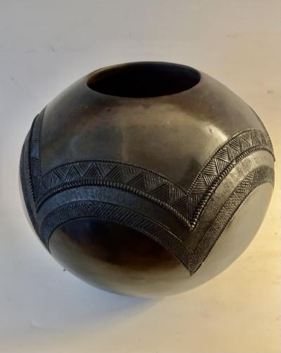 Contemporary Zulu Pottery Jar by Jabu Nala
