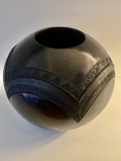 Contemporary Zulu Pottery Jar by Jabu Nala