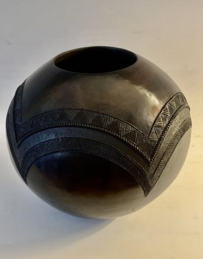 Contemporary Zulu Pottery Jar by Jabu Nala