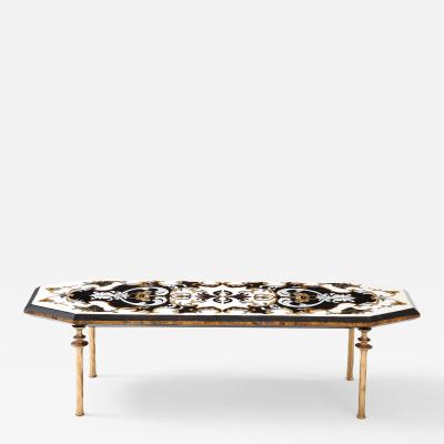 Contemporary coffee table with scagliola top