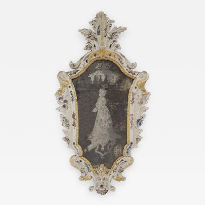 Continental 19th Cent Keystone Shaped Wall Mirror